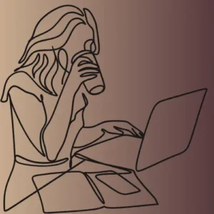 Line-art-of-the-best-digital-marketing-strategist-in-malappuram-working-on-a-laptop -symbolizing-online-marketing-strategy