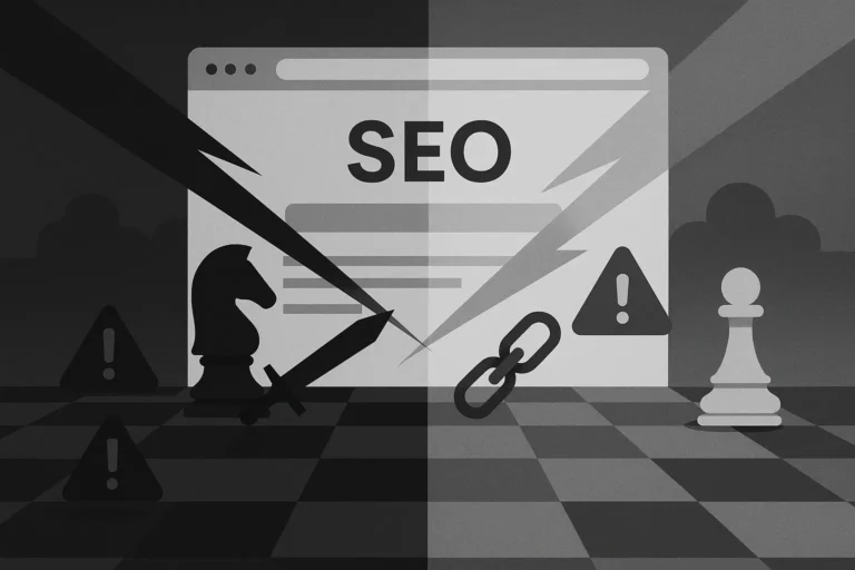illustration-of-black-hat-and-white-hat-seo-using-a-chess-board